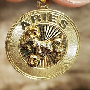 14K   YELLOW   GOLD  PENDANT  "ARIES"